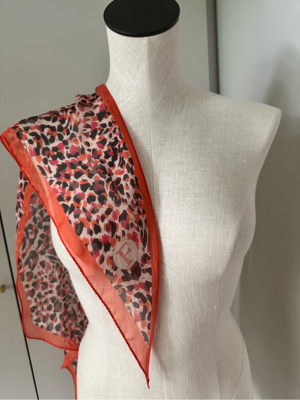 Furla Silk Scarf Leopard Cheetah Print